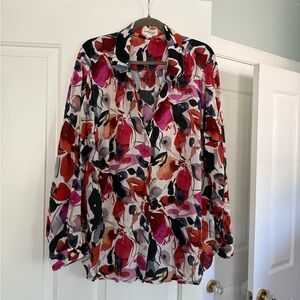 Cloth & Stone Anthropologie Floral Multicolor Button down 2x NWOT